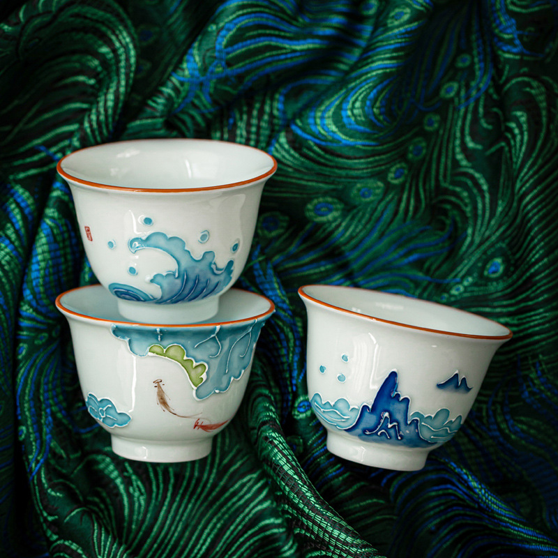 Hand-painted Kung Fu Tea Cup,  - огляд і ціна Celadon Ceramic Cup
